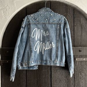 Pearl denim custom jacket